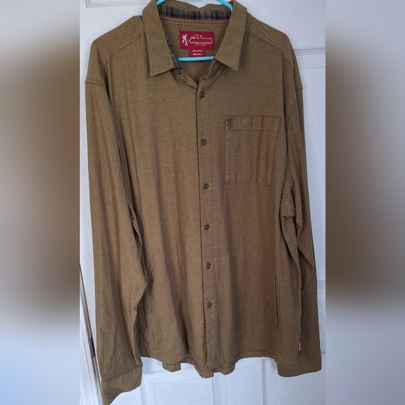Browning Heritage Collection Mens 2XL Button Down Olive Green New - Picture 1 of 6